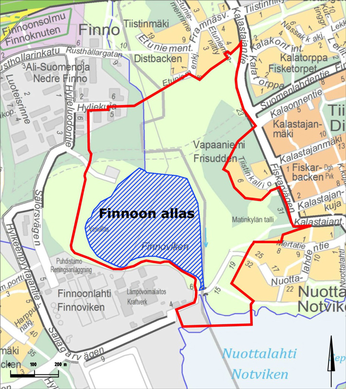Suomenojan suoja-alue - Kartta: Espoon kaupunki